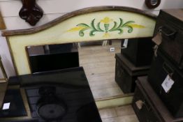 A large painted overmantel mirror W.146cm
