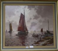 Joseph Kollmar (b.1909)oil on canvas'Red Sails'59 x 69cm