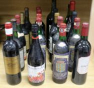 A group of assorted wines and spirits