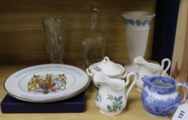 Three Royal commemorative plates and sundry ceramics
