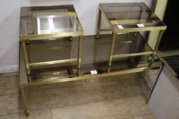 A nest of three mirrored tables W.101cm
