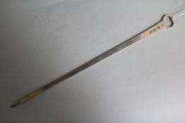 A George III silver meat skewer, John Lambe, London, 1775, 36.9cm.