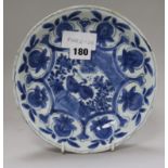 A Kraak blue and white saucer dish, 20cm