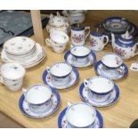 A Booths Lowestoft border part tea set and a Victorian part tea set
