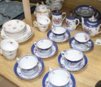 A Booths Lowestoft border part tea set and a Victorian part tea set