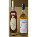 One bottle of Bailie Nicol Jarvie Old Scottish Whisky and one Chateau de Montifaud Fine Petite