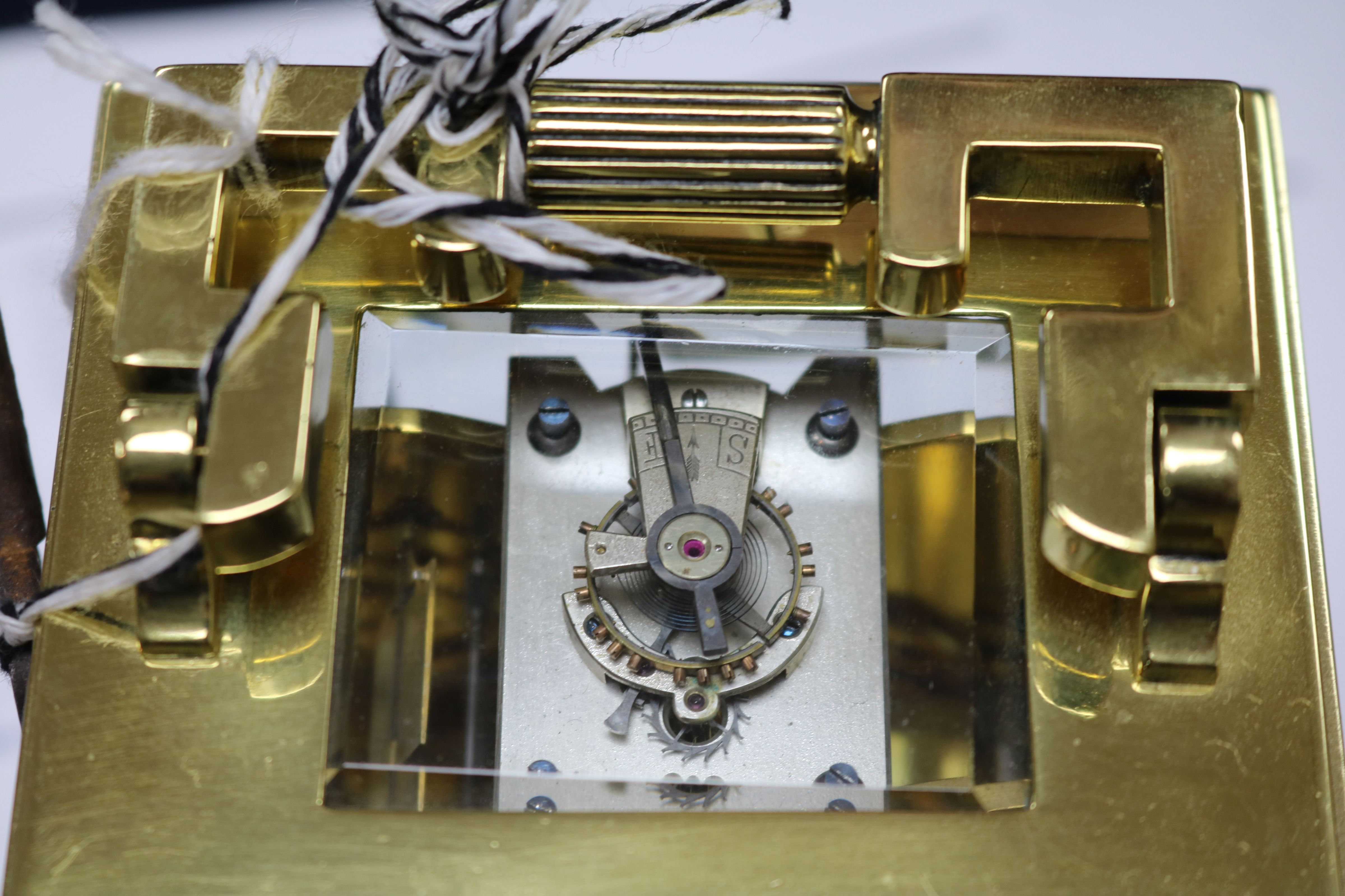 An Edwardian lacquered brass carriage clock, 14.5cm - Bild 2 aus 7