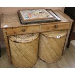 A Victorian pine side table, with simulated bamboo legs, W.107cm