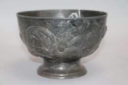 A Japanese antimony dragon bowl, diameter 18.5cm