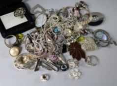 A small quantity of silver including brooches, necklaces etc.