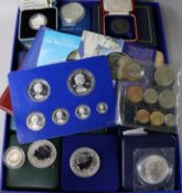 A group of cased silver and other proof 20th century coins and medals