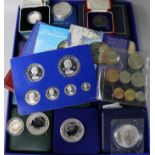 A group of cased silver and other proof 20th century coins and medals