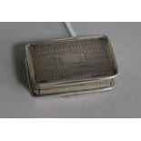 A George IV silver rectangular vinaigrette, Nathaniel Mills, Birmingham, 1829, 40mm.