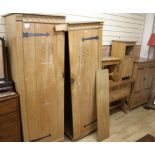 A five piece carved oak bedroom suite