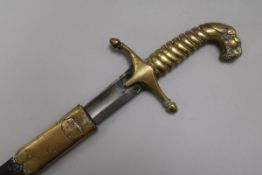 A Victorian brass hilted Midshipman's sword, by Herbert & Co of London, overall 62.5cm