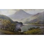 Sidney Yates Johnson, oil on board, loch scene, 31 x 45cm. unframed