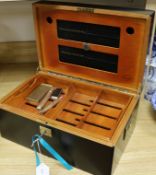 An ebonised humidor, 40cm