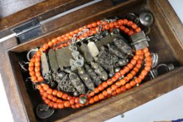 Two boxes of silver and ethnic jewellery.