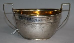A George III silver sugar bowl, London, 1801, 19.6cm, 7.7 oz.