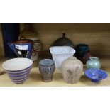 A group of assorted ceramics including Studio pottery