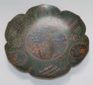 A Japanese cloisonne dish, 34cm