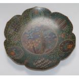 A Japanese cloisonne dish, 34cm