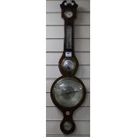 A Regency mahogany wheel barometer 96cm