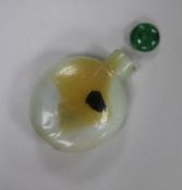 A Chinese glass simulated jade snuff bottle