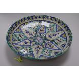 A Moroccan fritware dish, 34cm