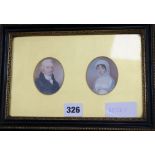 Late 18th century English School, pair of oil on ivory miniatures, portrait of Thomas and