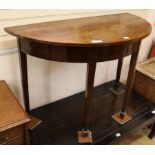 A mahogany demi lune table W.107cm