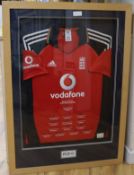 An England V Australia NatWest one day series 2009 Vodafone cricket shirt, signed by England, in
