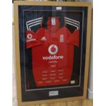 An England V Australia NatWest one day series 2009 Vodafone cricket shirt, signed by England, in