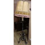 A gothic style wrought iron lamp standard W.50cm