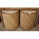 A pair of bamboo occasional tables, diameter 48cm H.56cm