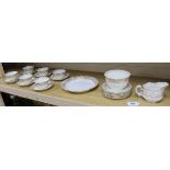 A Royal Worcester gilt bone china tea set