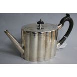 A Victorian silver oval teapot by Augustus George Piesse, London, 1867, gross 14.9 oz.