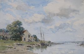 Arthur Gerald Ackerman, three watercolours, coastal scenes, signed, 24 x 35cm and another