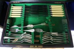 A small quantity of assorted mainly 19th century silver flatware including Irish teaspoons, a pair