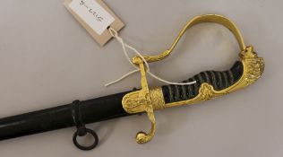 A WWII German officer's sword and scabbard, 98cm