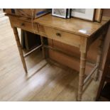 A Victorian pine side table, with simulated bamboo legs, W.92cm