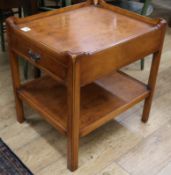 A yew wood occasional table, W.51cm