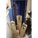 An England V New Zealand 2008 Test series bat, signed by England Players, a Gloucestershire signed