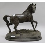After Mene. A bronzed resin model of a horse, height 32cm