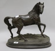 After Mene. A bronzed resin model of a horse, height 32cm