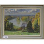 Jack Leslie Fairhurst, oil on board, From Richmond Hill in autumn, monogrammed, 29 x 39cm