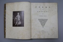 Thomas Gray "Poems and Letters", printed at The Chiswick Press, 1879, fine binding, calf with