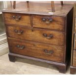 A George III mahogany chest of four drawers, W.88cm