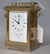 A Morrell and Hilton brass carriage timepiece, 13cm