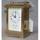 A Morrell and Hilton brass carriage timepiece, 13cm